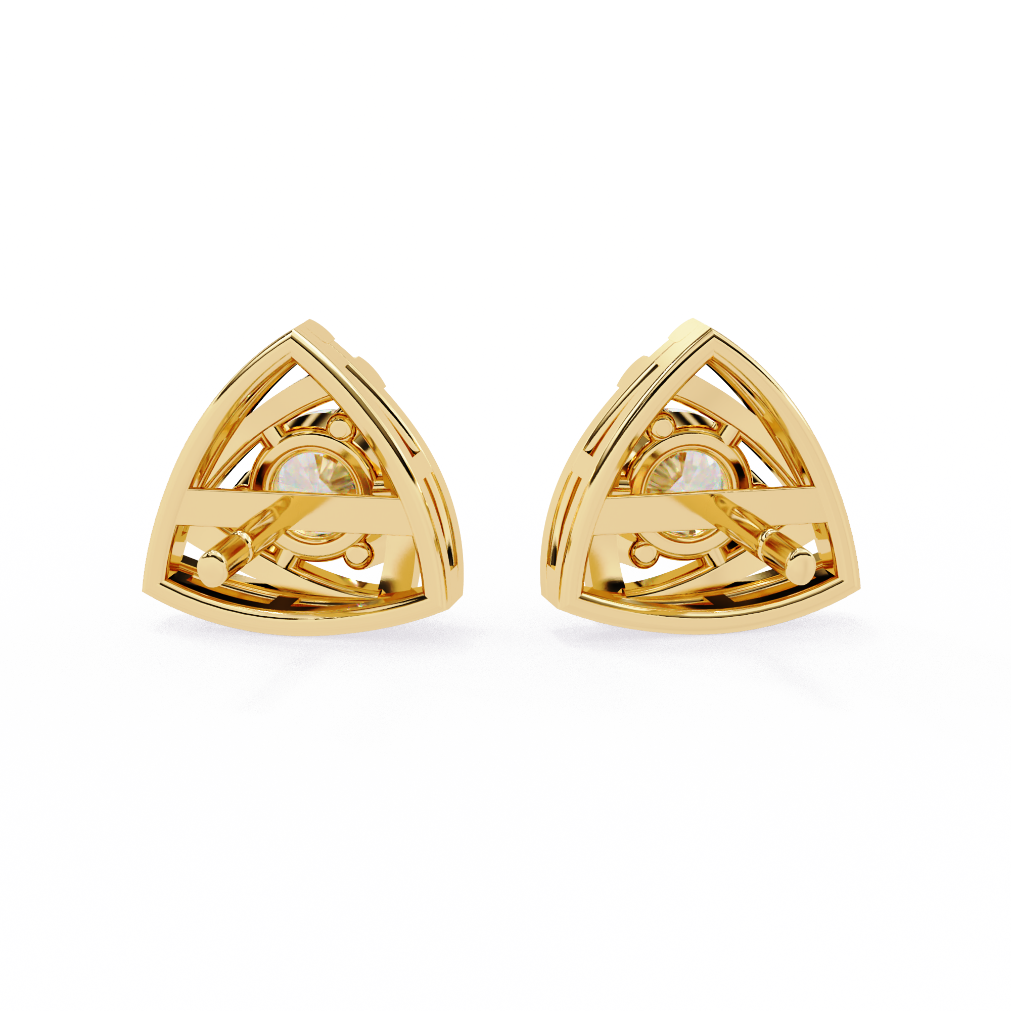 Golden Trillium Natural Diamond Studs | 0.64ct